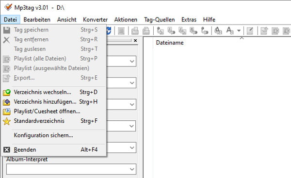 Mp3tag: Verzeichnis hinzufügen