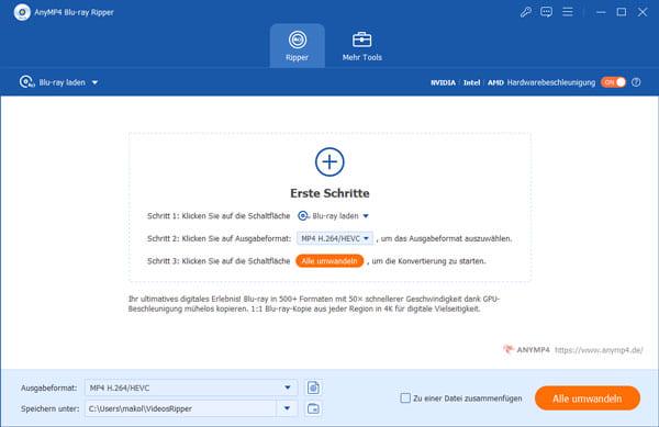 AnyMP4 Blu-ray Ripper starten