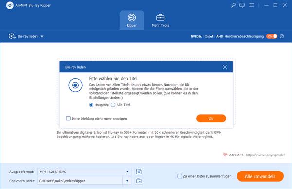 Titel von Blu-ray ISO auswählen
