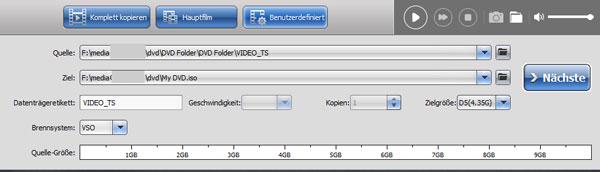 Den gewünschte Kopiermodi auswählen
