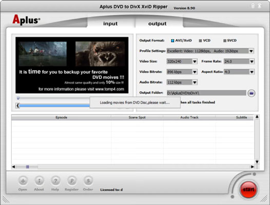 Aplus DVD to Divx Xvid Ripper