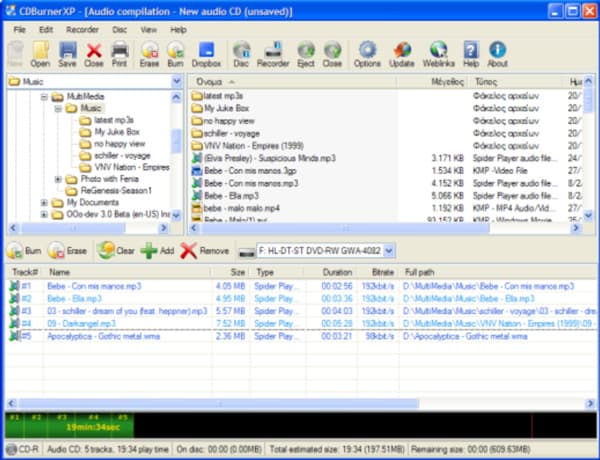Audio-Datei in CDBurnerXP laden
