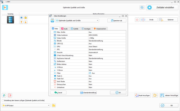 ISO in MP4 umwandeln mit Format Factory