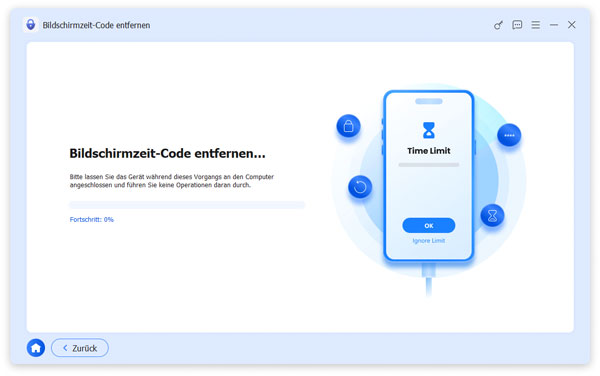Mit dem Entfernen des Bildschirmzeit-Codes beginnen