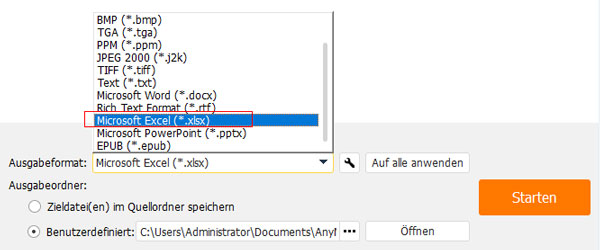 Excel auswählen
