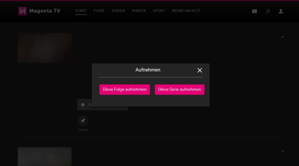 Ganze Serien in Magenta TV aufnehmen