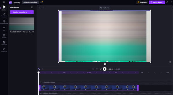 Webcamaufnahme in Clipchamp bearbeiten