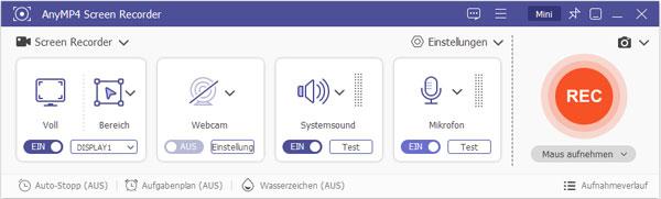 Aufnahmebereich flexibel anpassen