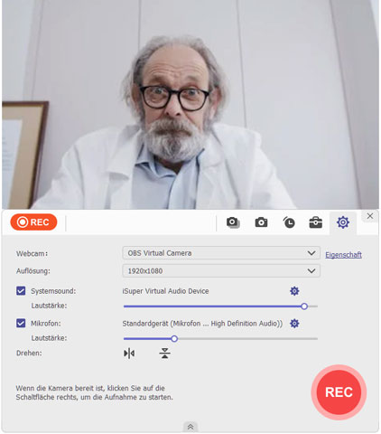 Einstellungen für Webcam anpassen