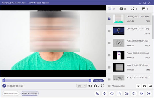 Webcamaufnahme speichern