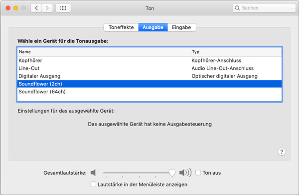 Mac Audioausgabegerät einstellen