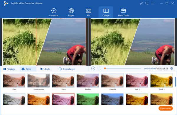 Filtervorlage auswählen