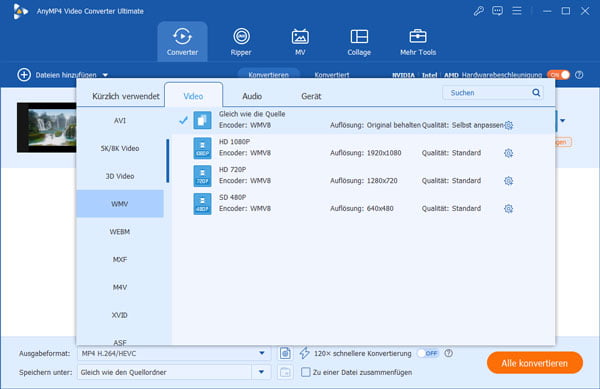 MP4 in WMV umwandeln