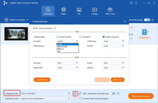 MP4-Parameteranpassung