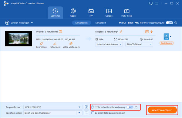 MTS in MP4 umwandeln