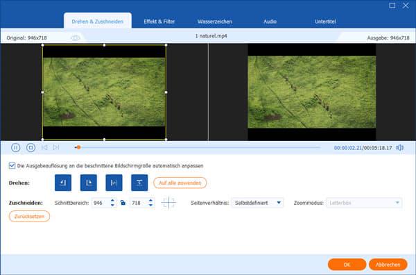 Originalvideodatei bearbeiten