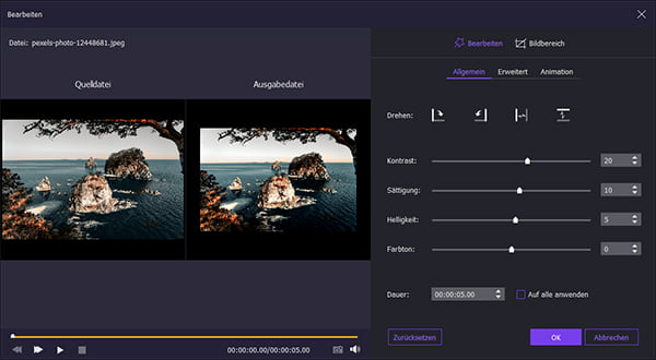 Foto oder Video bearbeiten