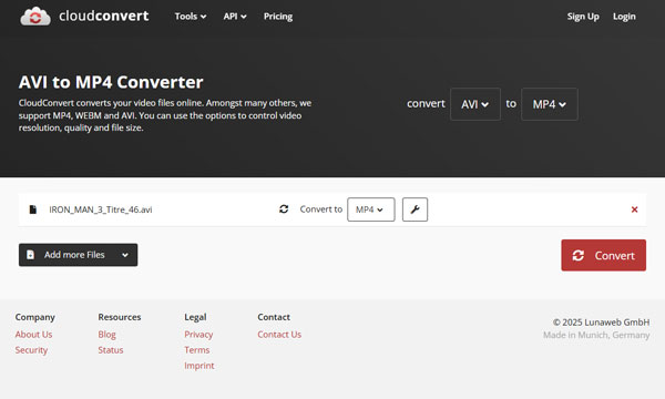CloudConvert AVI to MP4 Converter