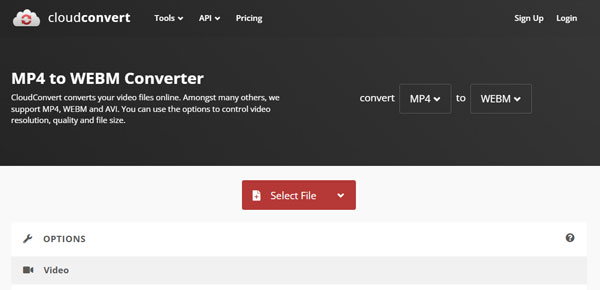 CloudConvert MP4 to WebM Converter