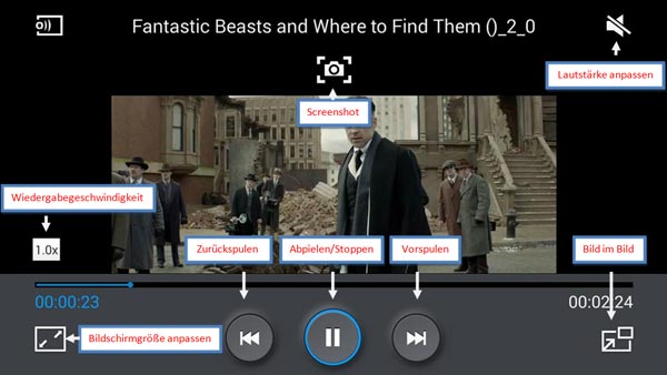 eingebauter Video Player auf Samsung