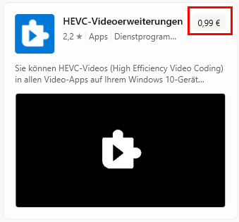 HEVC-Videoerweiterung