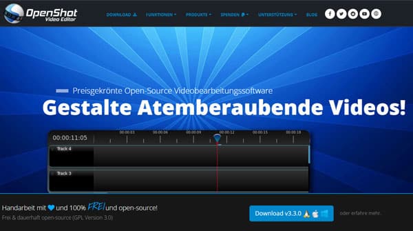 OpenShot Video Editor Website