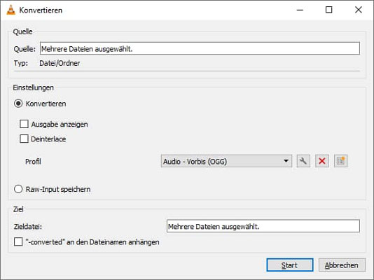 M4A in OGG umwandeln mit VLC