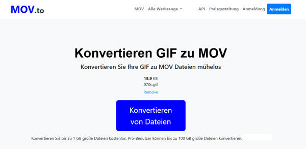 Der einfachste GIF to MOV Converter - MOVto 