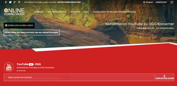 YouTube zu OGG konvertieren mit Online Downloader